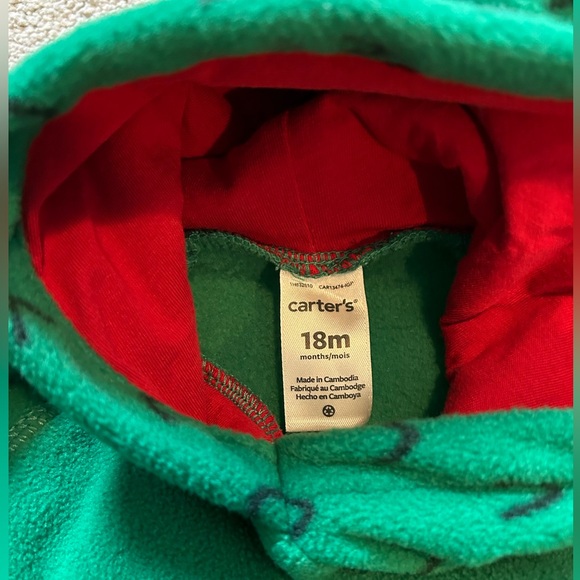 Carters Toddler Dino Hoodie 18M - Picture 5 of 5